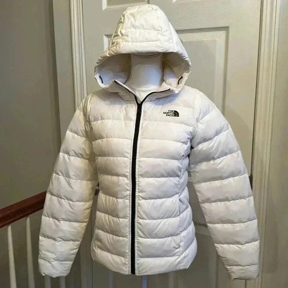 THE NORTH FACE Women's Stretch Down Hoodie Jacket White Hooded Women's Size S - Picture 3 of 16